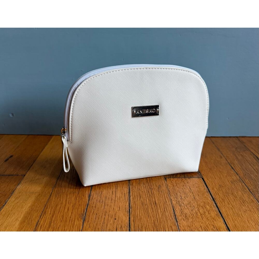 KNESKO White Faux Leather Pouch (NWOT)